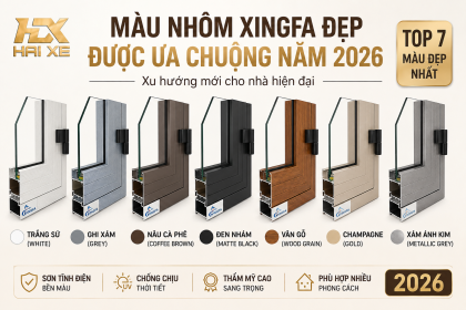 Màu Nhôm Xingfa Đẹp Được Ưa Chuộng Năm 2026 – Xu Hướng Mới Cho Nhà Hiện Đại