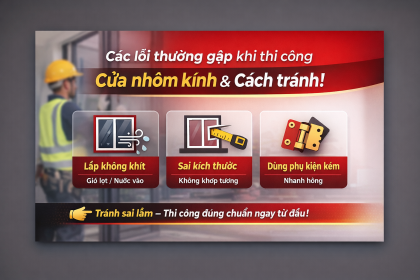 Các lỗi thường gặp khi thi công cửa nhôm kính & cách tránh